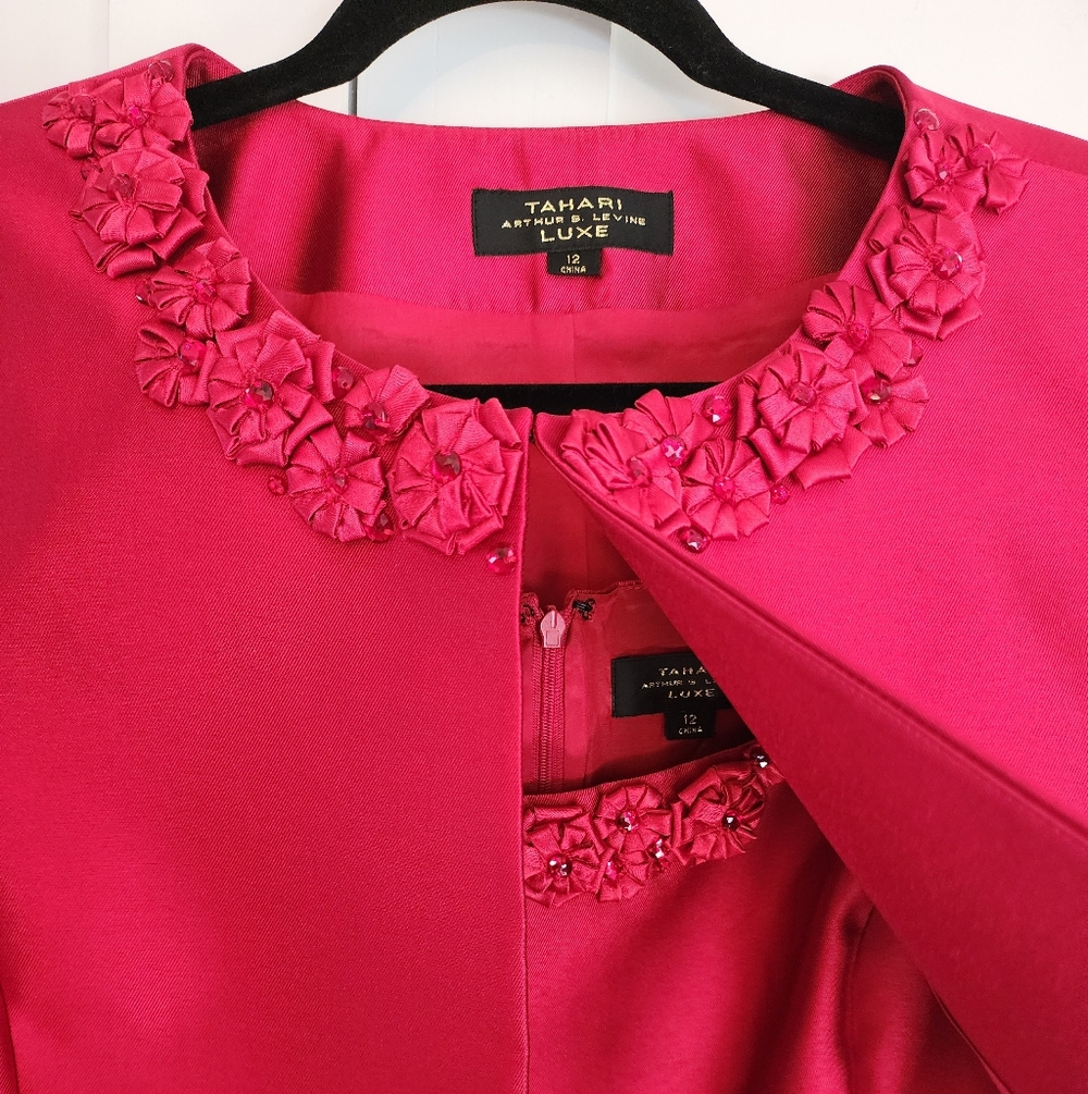Elegant Red Dress and Jacket Set - Picture 6 of 7